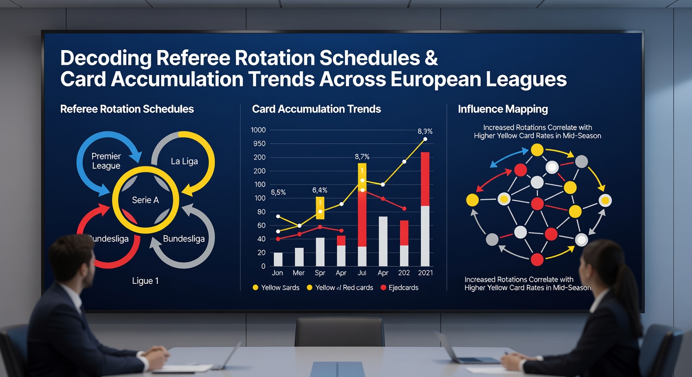 European leagues card statistics chart showing referee rotation impacts in 2025-2026 season