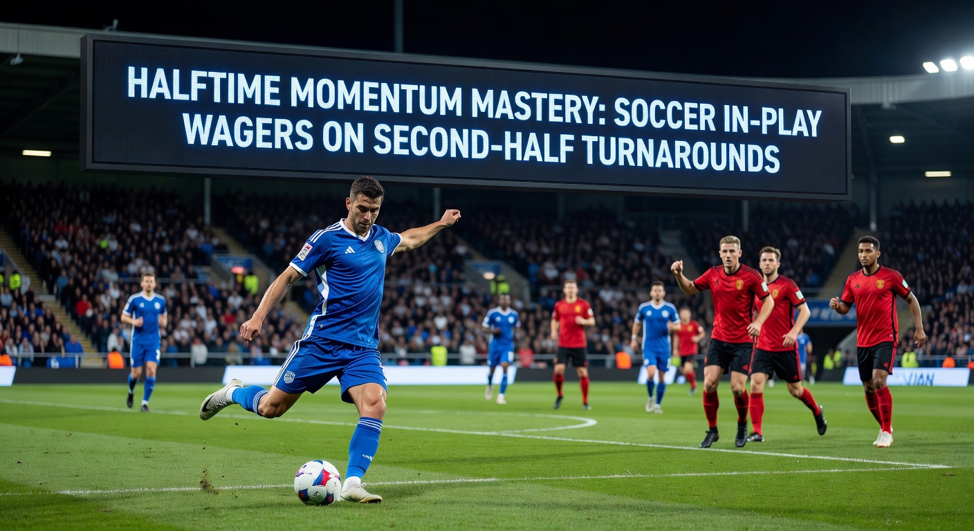 Soccer teams clashing intensely during a second-half momentum shift, with players pushing forward under stadium lights
