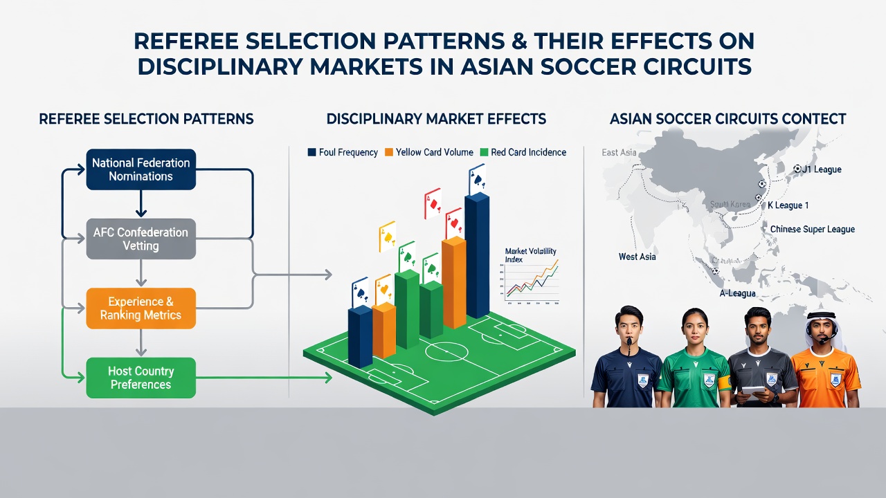 Data visualization showing card statistics and referee rotation schedules in Asian leagues