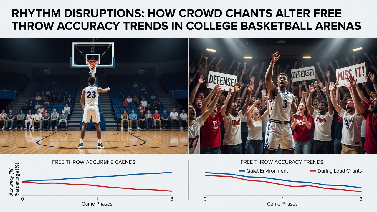 Basketball player preparing for a free throw while crowd noise fills the arena