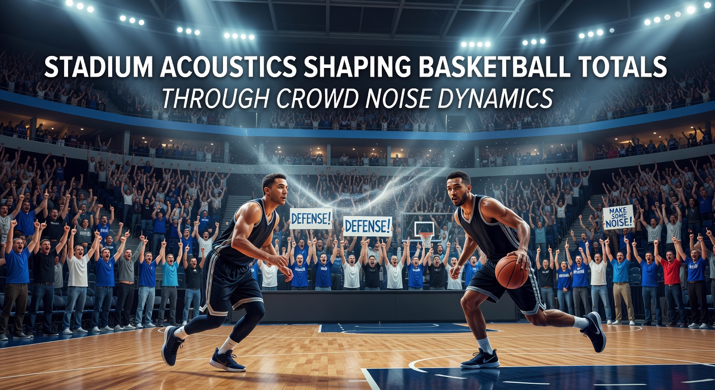 Interior view of a packed basketball arena showing dense crowd seating and sound-absorbing architectural features that influence noise levels during games