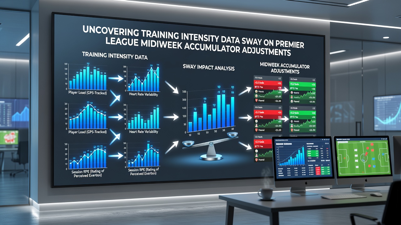 Data dashboard showing training intensity metrics overlaid on Premier League fixture schedule
